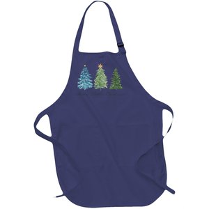 Merry Little Christmas Tree Holiday Full-Length Apron With Pockets