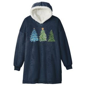 Merry Little Christmas Tree Holiday Hooded Wearable Blanket