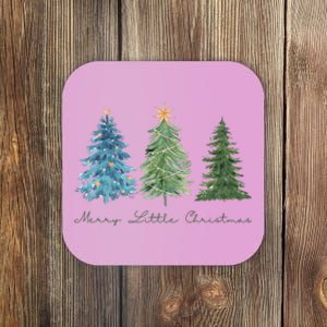 Merry Little Christmas Tree Holiday Coaster