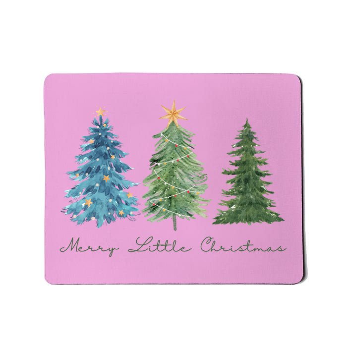 Merry Little Christmas Tree Holiday Mousepad