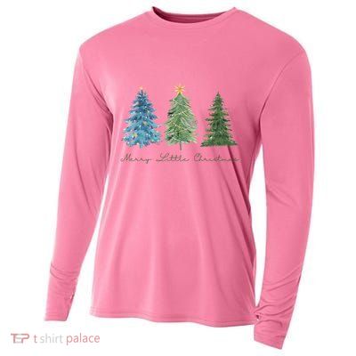 Merry Little Christmas Tree Holiday Cooling Performance Long Sleeve Crew