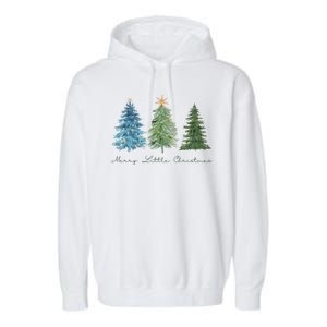 Merry Little Christmas Tree Holiday Garment-Dyed Fleece Hoodie