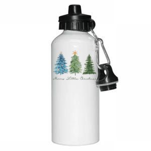 Merry Little Christmas Tree Holiday Aluminum Water Bottle