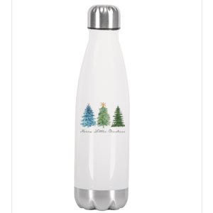 Merry Little Christmas Tree Holiday Stainless Steel Insulated Water Bottle