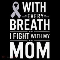 Mom Lung Cancer Awareness Drawstring Bag