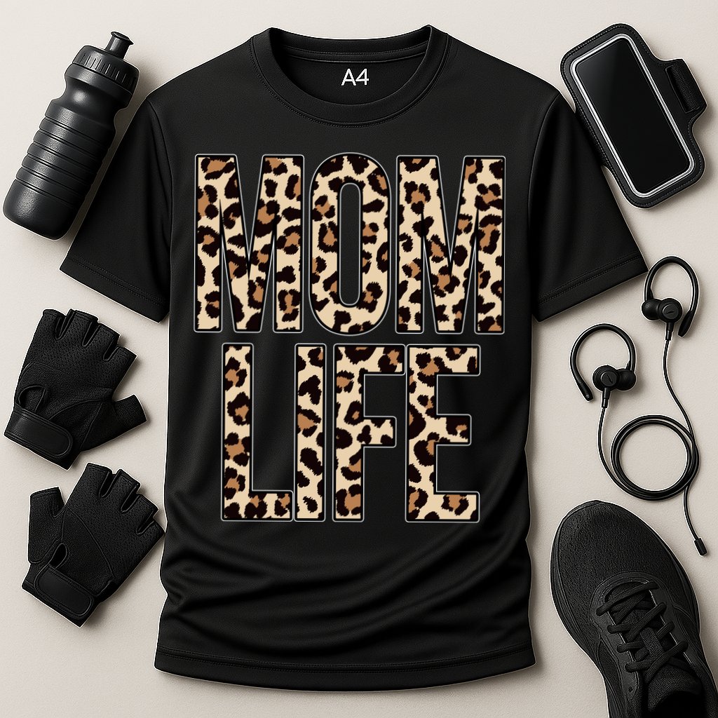 Mom Life Cheetah Print Cute Mother's Day Gift Cooling Performance Crew T-Shirt