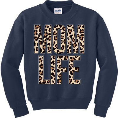 Mom Life Cheetah Print Cute Mother's Day Gift Kids Sweatshirt