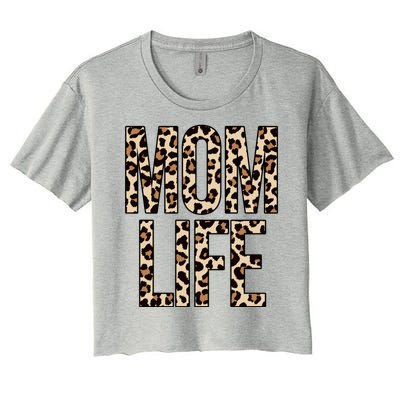 Mom Life Cheetah Print Cute Mother's Day Gift Women's Crop Top Tee