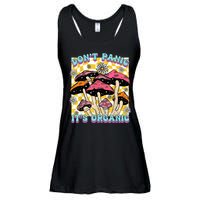 Mushroom Lover Dont Panic Its Organic Psychedelic Groovy Ladies Essential Flowy Tank