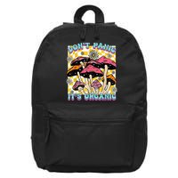 Mushroom Lover Dont Panic Its Organic Psychedelic Groovy 16 in Basic Backpack