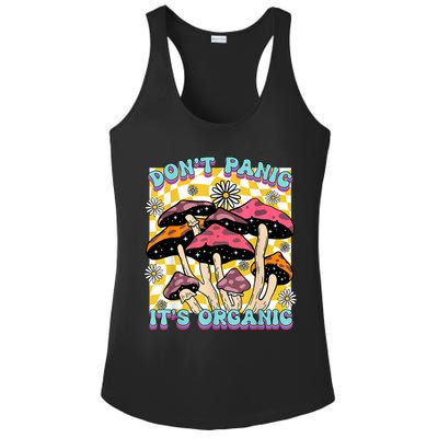 Mushroom Lover Dont Panic Its Organic Psychedelic Groovy Ladies PosiCharge Competitor Racerback Tank