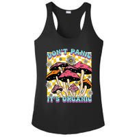 Mushroom Lover Dont Panic Its Organic Psychedelic Groovy Ladies PosiCharge Competitor Racerback Tank