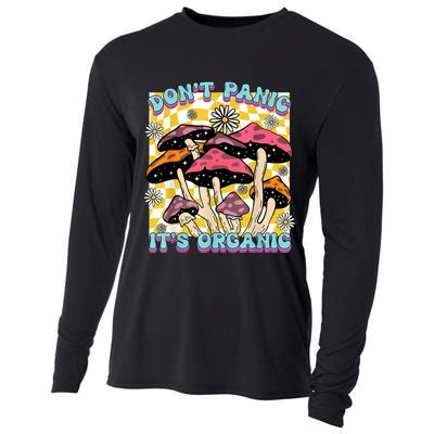 Mushroom Lover Dont Panic Its Organic Psychedelic Groovy Cooling Performance Long Sleeve Crew