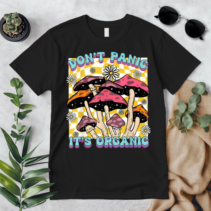 Mushroom Lover Dont Panic Its Organic Psychedelic Groovy Premium T-Shirt