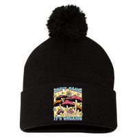 Mushroom Lover Dont Panic Its Organic Psychedelic Groovy Pom Pom 12in Knit Beanie