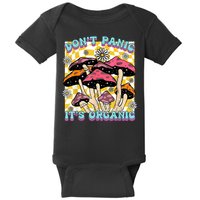 Mushroom Lover Dont Panic Its Organic Psychedelic Groovy Baby Bodysuit