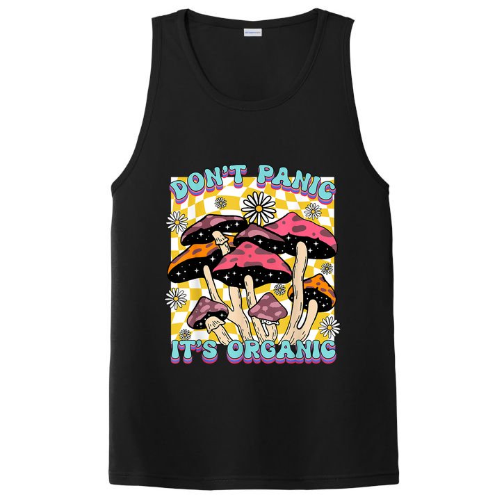 Mushroom Lover Dont Panic Its Organic Psychedelic Groovy PosiCharge Competitor Tank