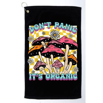 Mushroom Lover Dont Panic Its Organic Psychedelic Groovy Golf Towel