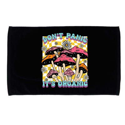 Mushroom Lover Dont Panic Its Organic Psychedelic Groovy Microfiber Hand Towel