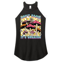 Mushroom Lover Dont Panic Its Organic Psychedelic Groovy Women's Perfect Tri Rocker Tank