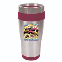 Mushroom Lover Dont Panic Its Organic Psychedelic Groovy 16oz Travel Tumbler