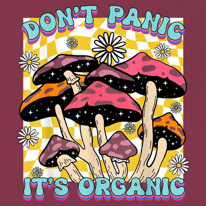Mushroom Lover Dont Panic Its Organic Psychedelic Groovy 16oz Travel Tumbler