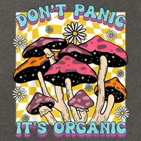 Mushroom Lover Dont Panic Its Organic Psychedelic Groovy Cotton Canvas Backpack