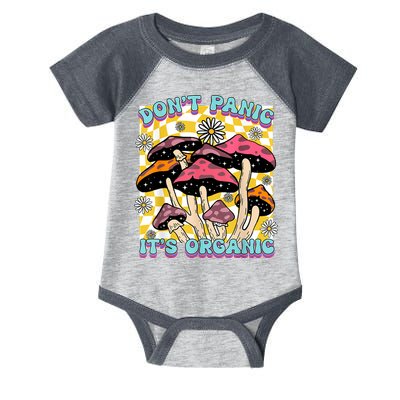 Mushroom Lover Dont Panic Its Organic Psychedelic Groovy Infant Baby Jersey Bodysuit