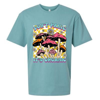 Mushroom Lover Dont Panic Its Organic Psychedelic Groovy Sueded Cloud Jersey T-Shirt