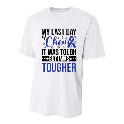 My Last Day Of Chemo It Was Tough But I Was Tougher Youth Performance Sprint T-Shirt