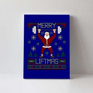 Merry Liftmas Dumbbell Lifting Gym Santa Cool Gift Canvas