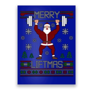 Merry Liftmas Dumbbell Lifting Gym Santa Cool Gift Poster