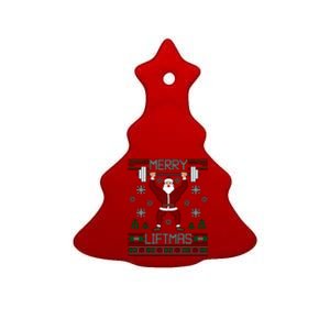 Merry Liftmas Dumbbell Lifting Gym Santa Cool Gift Ceramic Tree Ornament