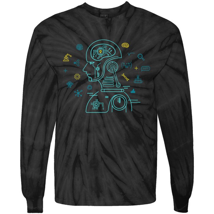 Machine Learning Data Learning Computer Science AI Program Tie-Dye Long Sleeve Shirt