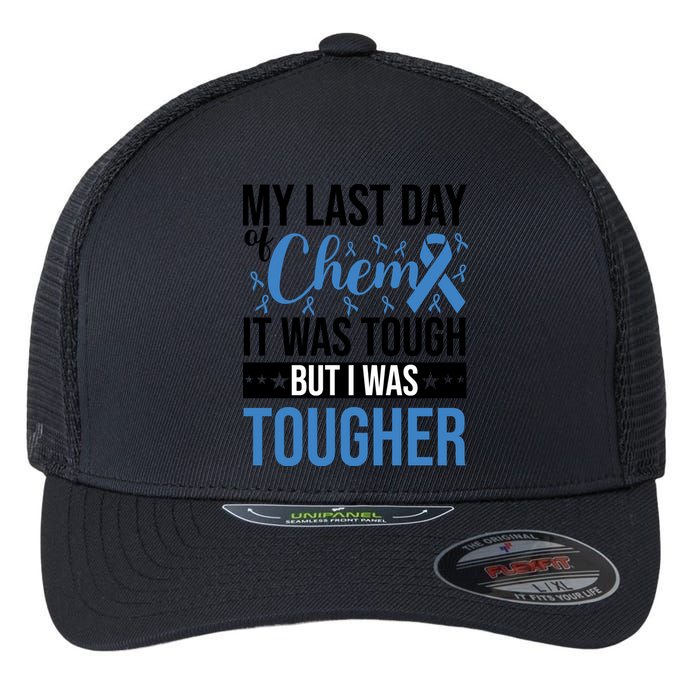 My Last Day Of Chemo Colon_black Flexfit Unipanel Trucker Cap