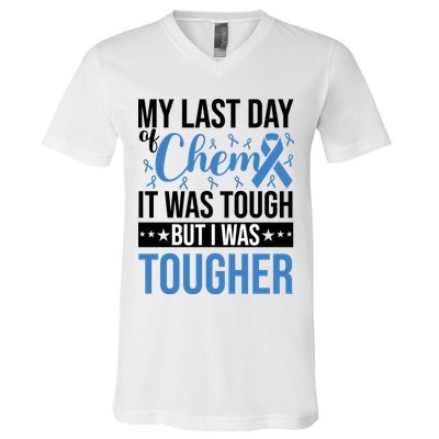 My Last Day Of Chemo Colon_black V-Neck T-Shirt