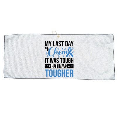 My Last Day Of Chemo Colon_black Large Microfiber Waffle Golf Towel