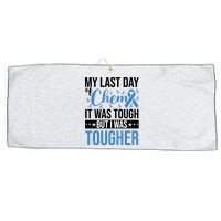 My Last Day Of Chemo Colon_black Large Microfiber Waffle Golf Towel