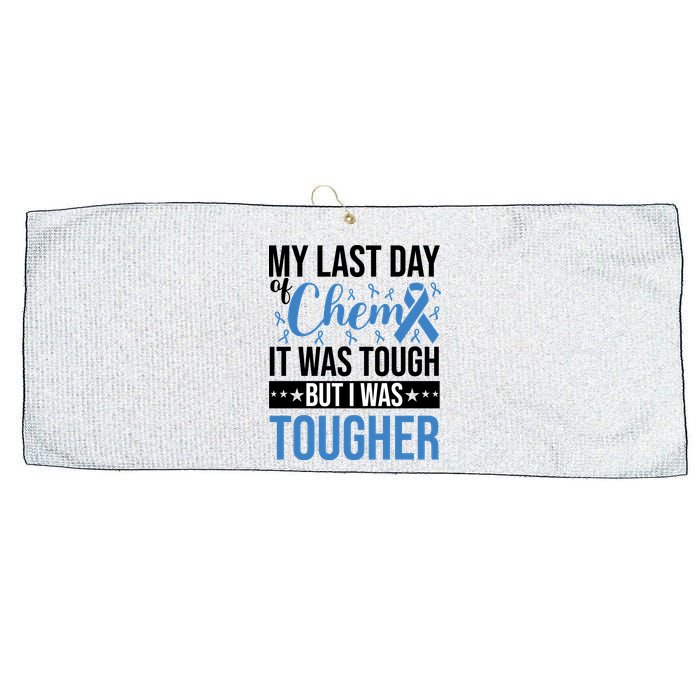 My Last Day Of Chemo Colon_black Large Microfiber Waffle Golf Towel