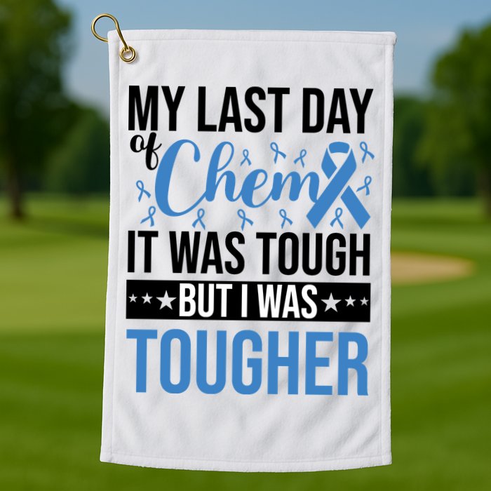 My Last Day Of Chemo Colon_black Golf Towel