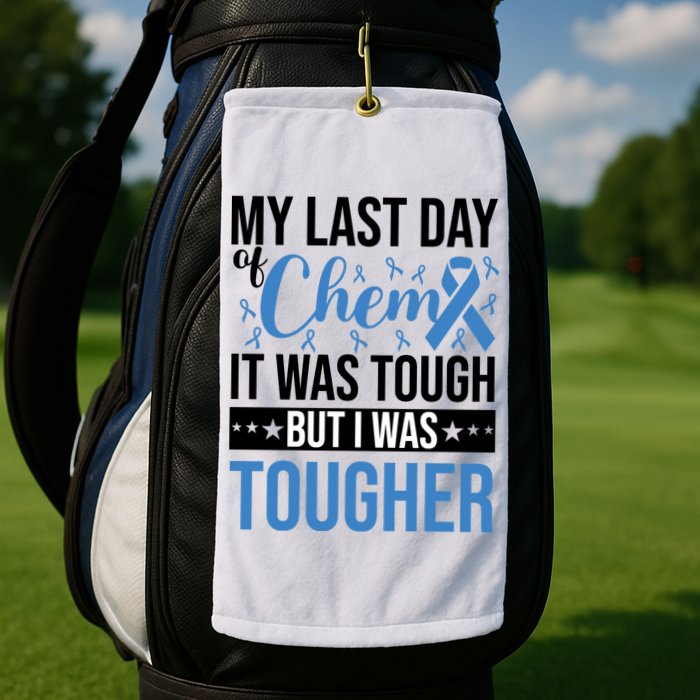 My Last Day Of Chemo Colon_black Golf Towel
