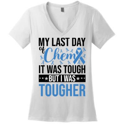 My Last Day Of Chemo Colon_black Women's V-Neck T-Shirt