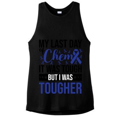 My Last Day Of Chemo Colon_dark Blue_black Ladies PosiCharge Tri-Blend Wicking Tank