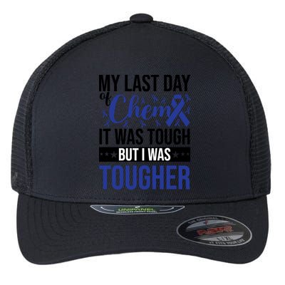 My Last Day Of Chemo Colon_dark Blue_black Flexfit Unipanel Trucker Cap