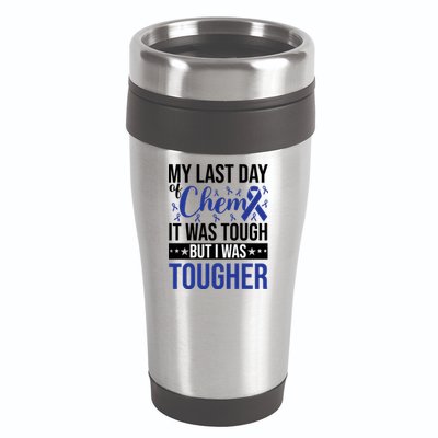 My Last Day Of Chemo Colon_dark Blue_black 16oz Travel Tumbler