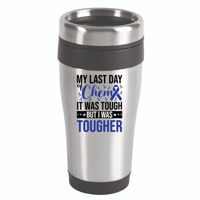My Last Day Of Chemo Colon_dark Blue_black 16oz Travel Tumbler