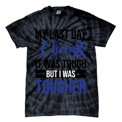 My Last Day Of Chemo Colon_dark Blue_black Tie-Dye T-Shirt