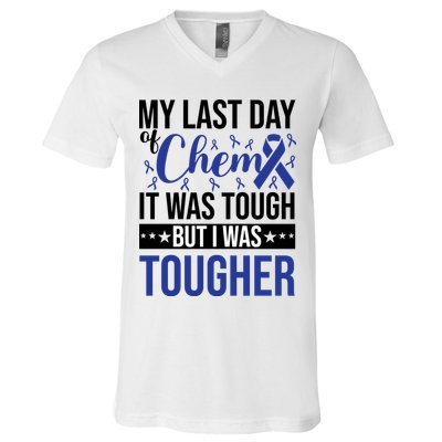 My Last Day Of Chemo Colon_dark Blue_black V-Neck T-Shirt