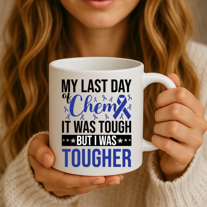My Last Day Of Chemo Colon_dark Blue_black Mug