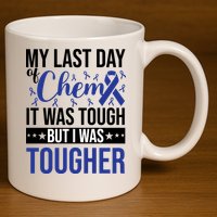 My Last Day Of Chemo Colon_dark Blue_black 11oz C Handle Ceramic Mug